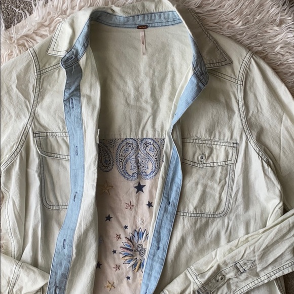 NWT Free People star back chambray shirt Sz S - Picture 4 of 5